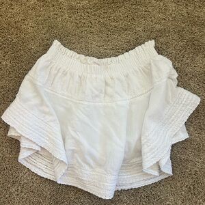 White Tiered Mini Skirt